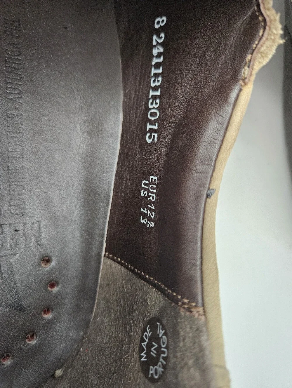 Mephisto Adelio  Men Beige Nubuck Perforated Moc Toe Loafers 13 made in Portugal